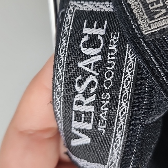 Vintage Versace Jeans Couture Knit Pinstripe Stretch Trouser Pants - Picture 7 of 11